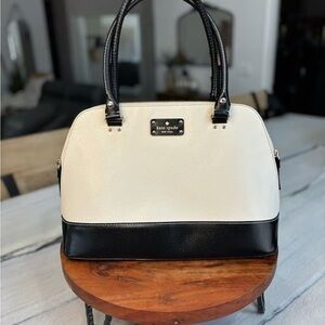 Kate Spade New York Rachelle Berkeley Lane Satchel Bag Black & Bone Color